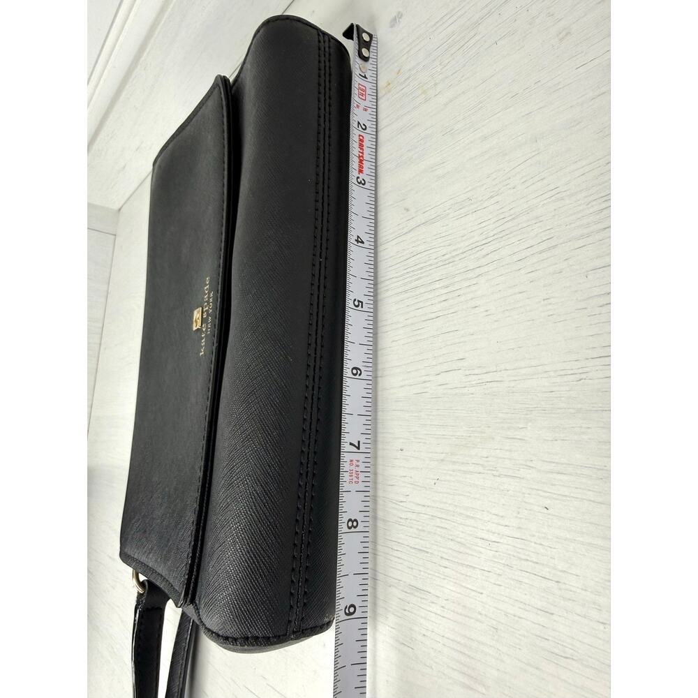 Kate Spade New York Black Saffiano Leather Flap Crossbody Shoulder Bag Purse - Picture 8 of 8